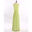 Inexpensive Elegant Column Sleeveless Floor Length Chiffon Solid Prom Evening Dress