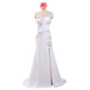 Custom Inexpensive Sweetheart Floor Length White Chiffon Beading Evening Dress