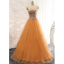 Custom Designer Ball Gwon Sweetheart Floor Length Satin Prom Evening Dress