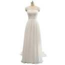 Women's Plus Size New Style V-Neck Floor Length White Chiffon Evening Dress with Bows