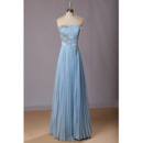 Classic Strapless Long Chiffon Pleated Skirt Formal Evening Dress