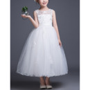 Stunning Ball Gown Sleeveless Tea Length Organza Flower Girl Dress