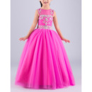 Pretty Ball Gown Sleeveless Floor Length Organza Flower Girl Dress