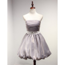 Classy Ball Gown Strapless Short Taffeta Organza Homecoming Dress