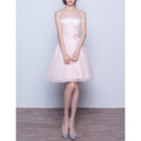 New Style Sleeveless Short Satin Tulle Homecoming Dress