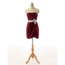 Discount Column Strapless Sleeveless Short Satin Homecoming Dress