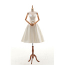 Affordable Timeless Sweetheart Knee Length Satin Wedding Dress with Bows