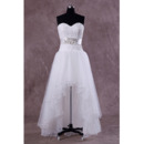 Affordable Chic Column Sweetheart High-Low Organza Bridal Wedding Dress