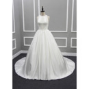 Discount Beautiful Ball Gown Chapel Train Satin Wedding Dress with Tassels