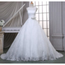 Inexpensive Classic Ball Gown Sleeveless Court Train Lace Wedding Dress