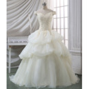 Affordable Gorgeous Ball Gown Off-the-shoulder Court Train Organza Wedding Dress