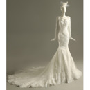 Gorgeous Vintage Bridal Mermaid V-Neck Long Bridal Wedding Dress