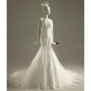 Gorgeous Trumpet Strapless Sleeveless Organza Beading Bridal Wedding Dress