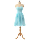 Simple Sweetheart Short Chiffon Pleated Beach Bridesmaid/ Wedding Party Dress Under 100