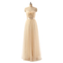 Modest Sweetheart Long Organza Bridesmaid/ Wedding Party Dress