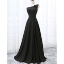 Best Style One Shoulder Floor Length Black Bridesmaid Dress