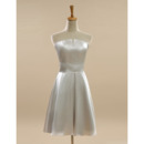 Custom Strapless Short Satin Bridesmaid/ Wedding Party Dress Under 100