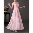 Elegant Sweetheart Maxi Chiffon Pleated Bridesmaid/ Wedding Party Dress