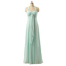 Elegant Halter Sweetheart Floor Length Chiffon Bridesmaid Dress