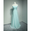 Custom Sweetheart Floor Length Chiffon Pleated Bridesmaid Dress