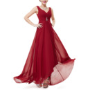 Romantic Sweetheart High-Low Chiffon Summer Bridal Bridesmaid Dress with Straps