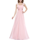 Top Long Chiffon Bridesmaid Wedding Dress with Straps