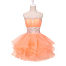 Trendy Ball Gown Sweetheart Short Organza Cocktail Party Dress