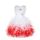 Beautiful Sweetheart Short Organza Bubble Skirt Ombre Cocktail Party Dress
