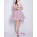 Women's V-Neck Short Organza Sequin Formal Cocktail Party Dress