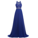 Custom Sleeveless Floor Length Chiffon Beading Formal Evening Dress