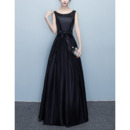 Elegant Ball Gown Floor Length Taffeta Black Formal Evening Dress