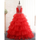 Beautiful New Floor Length Layered Sequin Skirt Little Girls Party/ Pageant Dress