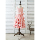 Beautiful Chiffon Easter/ Spring Little Girl Dress with Applique