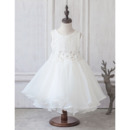 Lovely Style Ball Gown Tea Length Lace Organza Flower Girl Dress