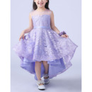 Pageant Cute A-Line High-Low Asymmetric Lace Flower Girl Dress