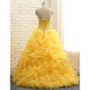 Girls Ball Gown Sweetheart Full Length Ruffle Skirt Prom Quinceanera Dress