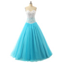 Affordable A-Line Sweetheart Floor Length Rhinestone Formal Party Dress