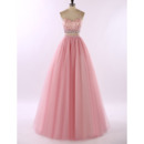 New Style One Shoulder Floor Length Two-Piece Formal Prom Dress