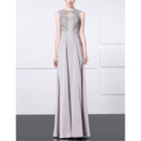 Elegant Sheath Sleeveless Floor Length Satin Formal Evening Dress