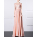 Affordable Chiffon Embroidery Formal Evening Dress with Short Sleeves