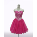 Custom Plus Size Sheath Sweetheart Short Organza Rhinestone Homecoming Dress