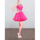 Petite Sleeveless Short hot pink Homecoming/ Cocktail Party Dress