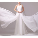 Timeless One Shoulder Sleeveless Sweep Train Chiffon Wedding Dress