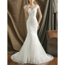 Charming Mermaid V-Neck Organza Embroidery Wedding Dress