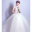 Classic Ball Gown Mandarin Collar Sleeveless Floor Length Bridal Wedding Dress