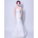 Affordable Modern Mermaid Sweetheart Floor Length Organza Wedding Dress