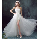 Inexpensive Charming Sweetheart Sleeveless High-Low Bridal Wedding Dress