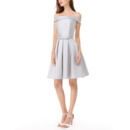 Inexpensive Off-the-shoulder Short Satin Bridesmaid/ Homecoming Dress