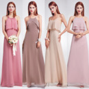 Amazing Spaghetti Straps Long Chiffon Bridesmaid Dress with Different Styles