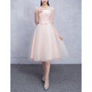 New Style Simple A-Line Short Bridesmaid Wedding Dress with Half Sleeves